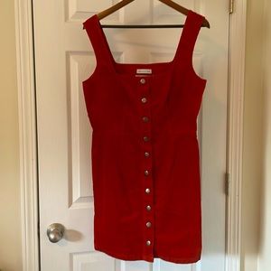 Urban Outfitters Rust Colored Corduroy Button Front Dress